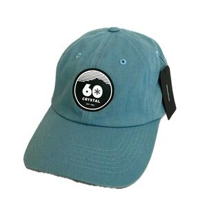 NWT Brist Blanks 60 Crystal Mountain Snowflake Baseball Cap Mens OS Aqua Blue